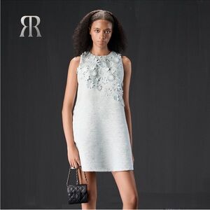 Rap Vietnam Applique Shift Tank Dress w/pockets  - Blue/Silver - One Size